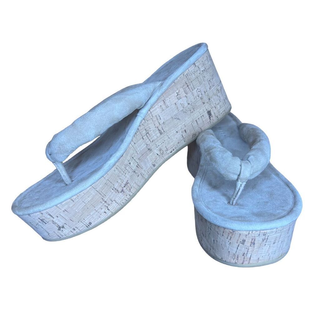 VERONICA BEARD Geno Cork Wedge Sandals Excellent Condition Size 7 1/2” - Picture 6 of 12
